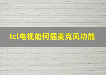 tcl电视如何插麦克风功能