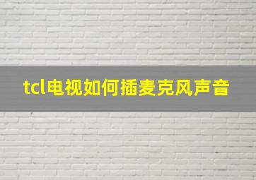 tcl电视如何插麦克风声音