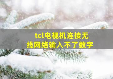 tcl电视机连接无线网络输入不了数字