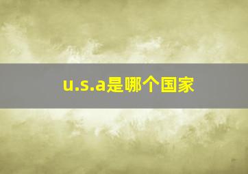 u.s.a是哪个国家