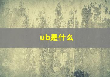 ub是什么