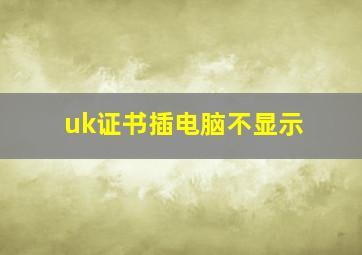 uk证书插电脑不显示