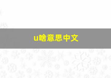 u啥意思中文