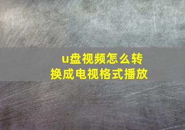 u盘视频怎么转换成电视格式播放