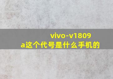 vivo-v1809a这个代号是什么手机的