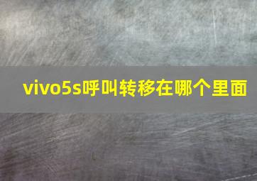 vivo5s呼叫转移在哪个里面