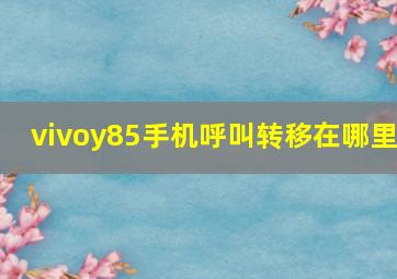 vivoy85手机呼叫转移在哪里