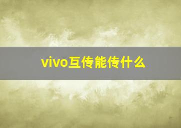 vivo互传能传什么