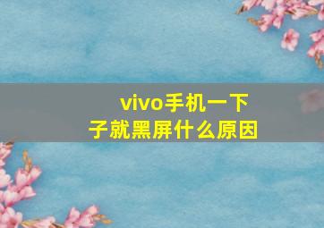 vivo手机一下子就黑屏什么原因