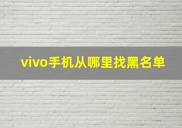 vivo手机从哪里找黑名单