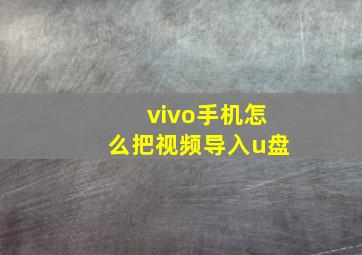 vivo手机怎么把视频导入u盘