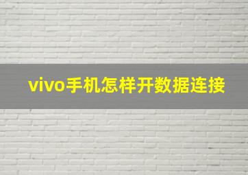 vivo手机怎样开数据连接