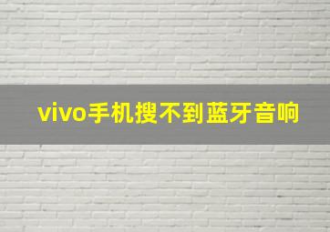 vivo手机搜不到蓝牙音响