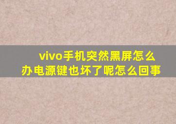 vivo手机突然黑屏怎么办电源键也坏了呢怎么回事