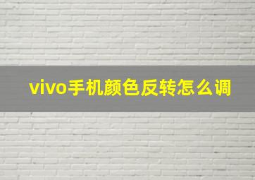 vivo手机颜色反转怎么调