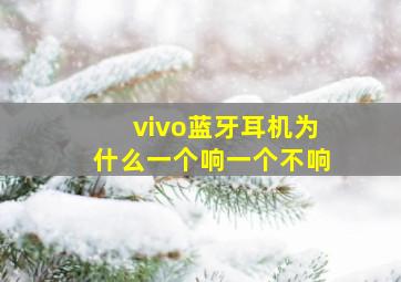 vivo蓝牙耳机为什么一个响一个不响