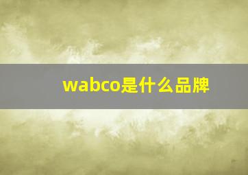 wabco是什么品牌