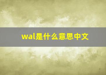 wal是什么意思中文