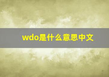 wdo是什么意思中文