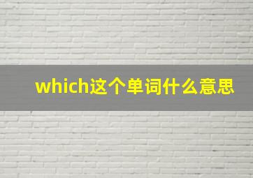 which这个单词什么意思