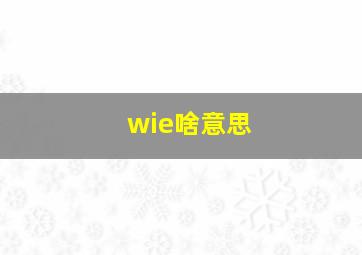 wie啥意思