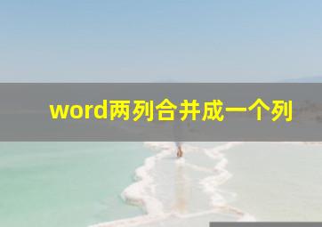 word两列合并成一个列