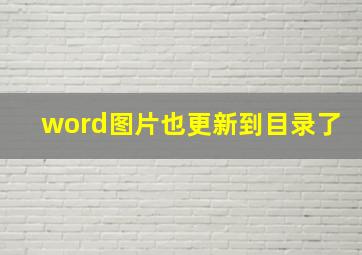 word图片也更新到目录了