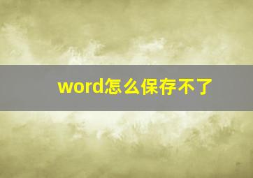 word怎么保存不了