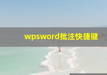 wpsword批注快捷键