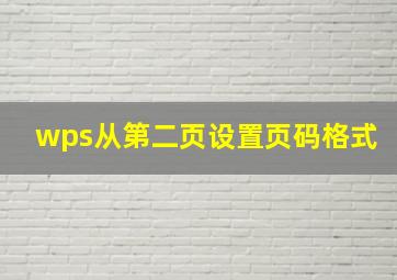 wps从第二页设置页码格式