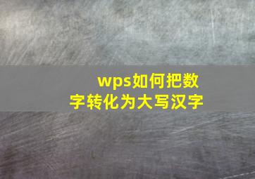 wps如何把数字转化为大写汉字