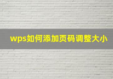 wps如何添加页码调整大小