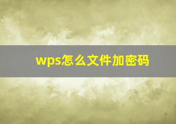 wps怎么文件加密码