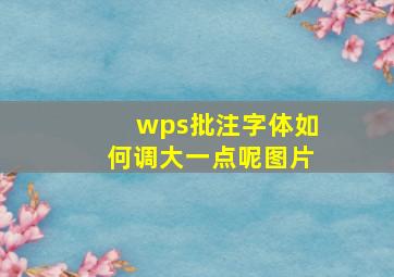 wps批注字体如何调大一点呢图片