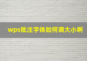 wps批注字体如何调大小啊