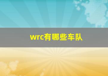 wrc有哪些车队