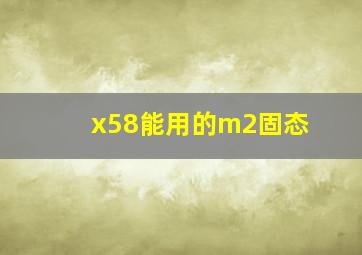 x58能用的m2固态