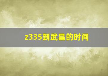 z335到武昌的时间