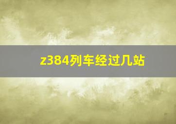 z384列车经过几站