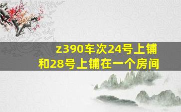 z390车次24号上铺和28号上铺在一个房间