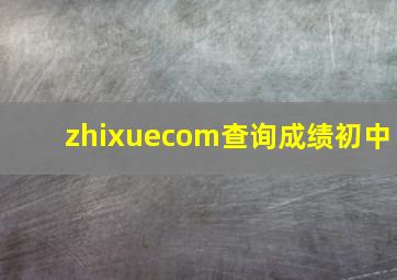 zhixuecom查询成绩初中