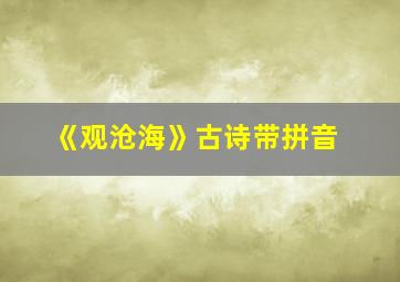 《观沧海》古诗带拼音