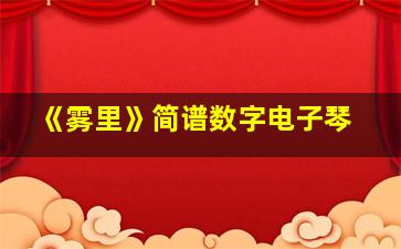 《雾里》简谱数字电子琴