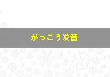 がっこう发音