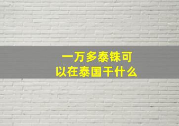 一万多泰铢可以在泰国干什么