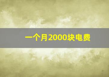 一个月2000块电费