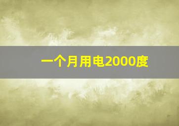 一个月用电2000度