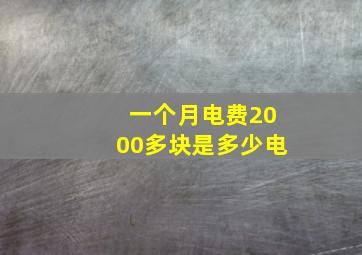 一个月电费2000多块是多少电