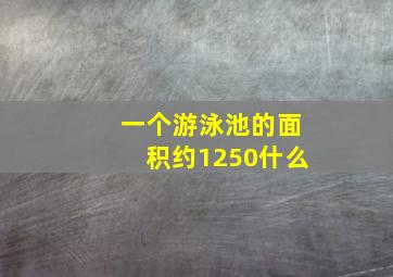 一个游泳池的面积约1250什么