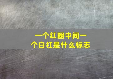 一个红圈中间一个白杠是什么标志